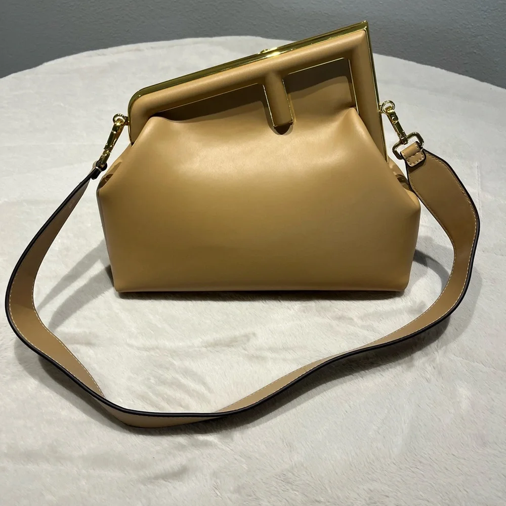 Fendi Beige Crossbody Bag with Logo Strap - Picture 4 of 6